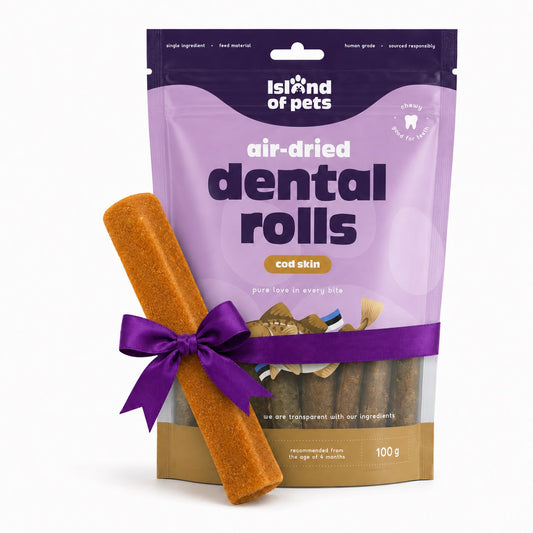 YAK kramtukas ir menkės odos ritinėliai (100g)