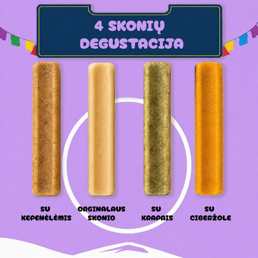 Yak 4 rušių sūrio kramtukas orginalus, su ciberžole, su krapais, su kepenėlėmis šunims