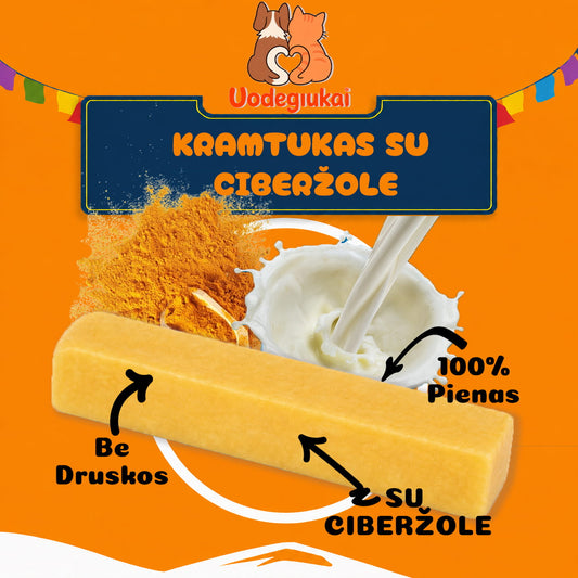 Yak sūrio kramtukas šunims su ciberžole
