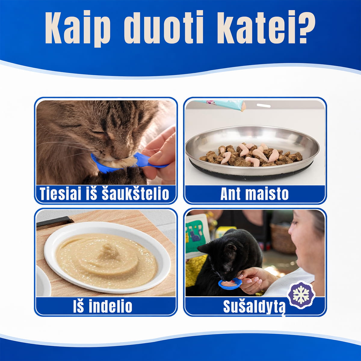 Kačių skanėstas katėms šaukštelis 