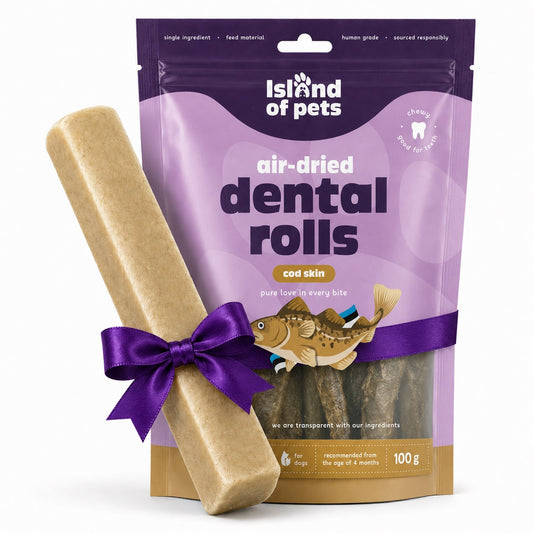 YAK kramtukas ir menkės odos ritinėliai (100g)