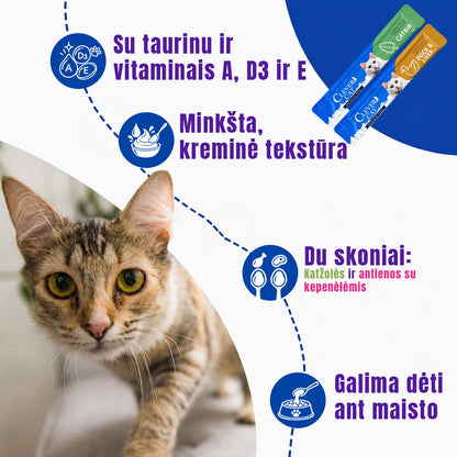 Kreminiai skanėstai katėms katžolė ir antiena