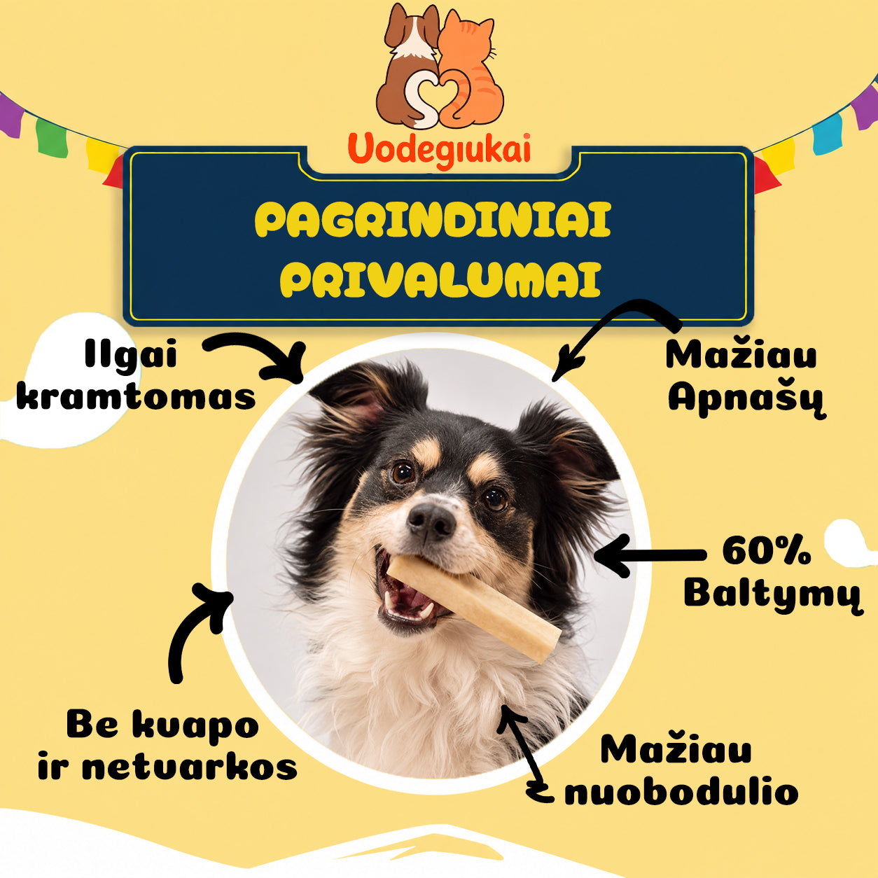 Yak sūrio kramtukas šunims