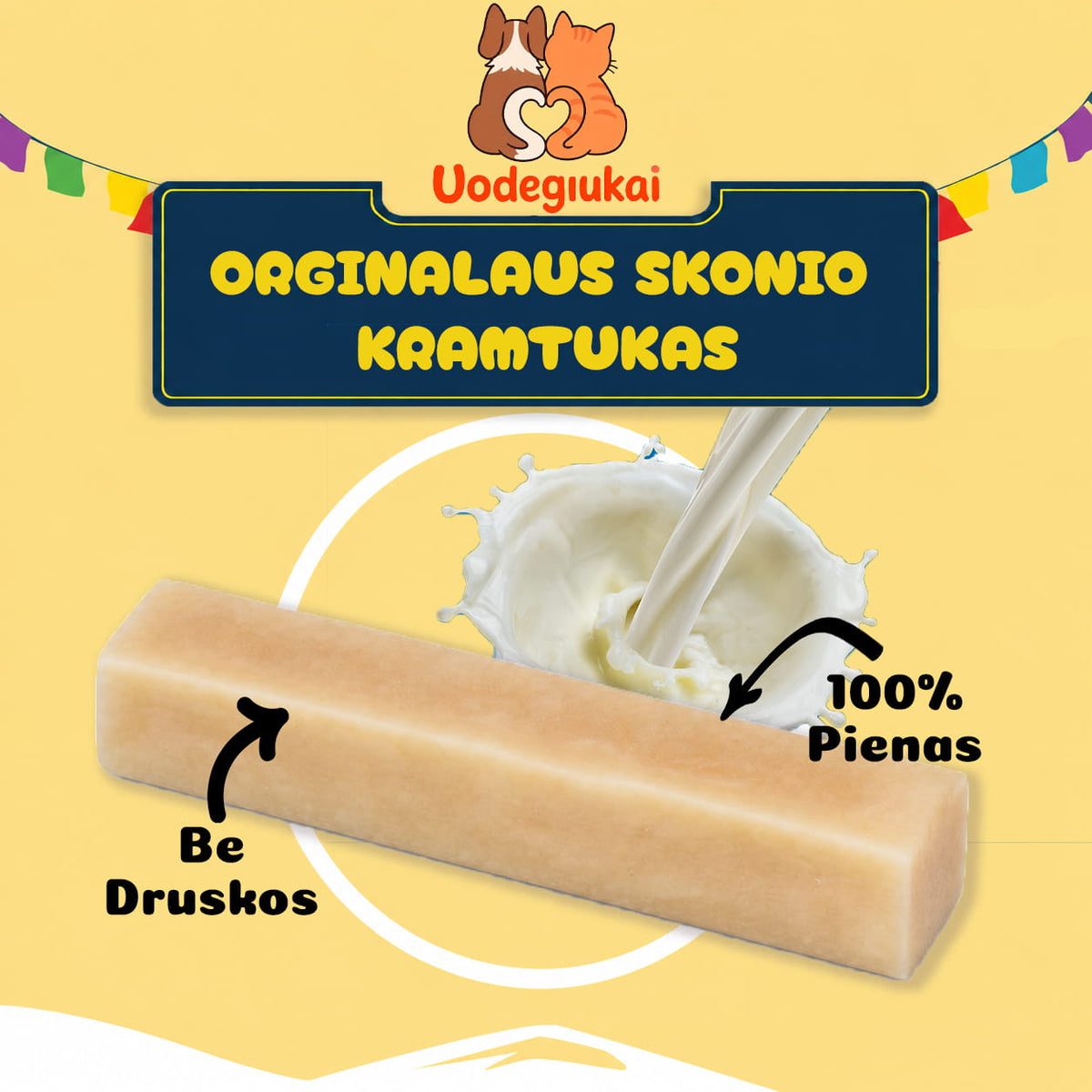 Natūralus sūrio kramtukas be druskos