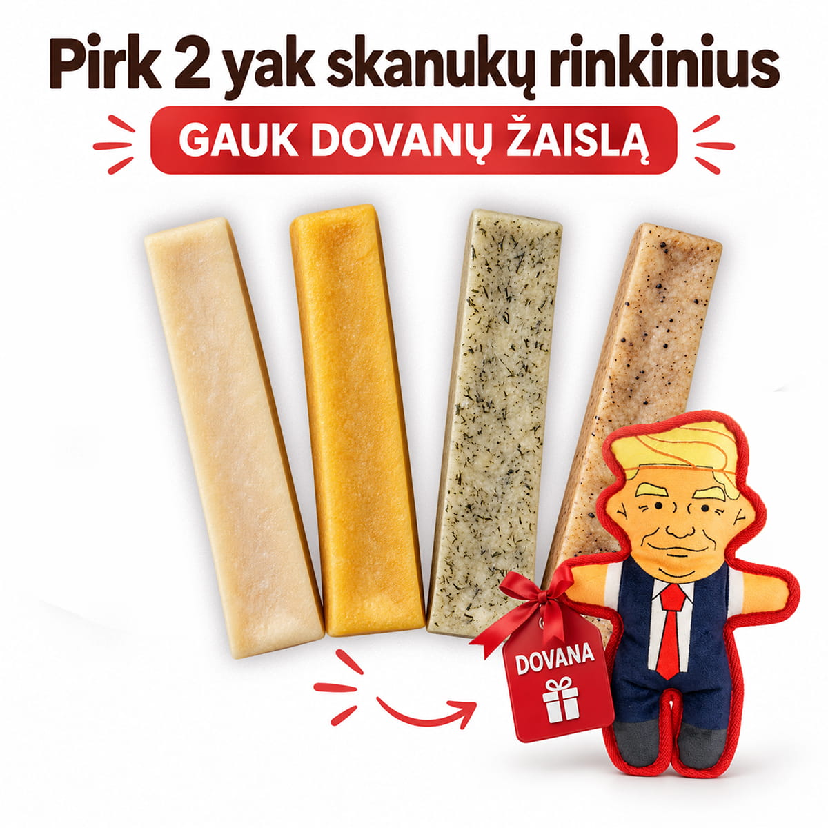 Yak kramtukai su dovana