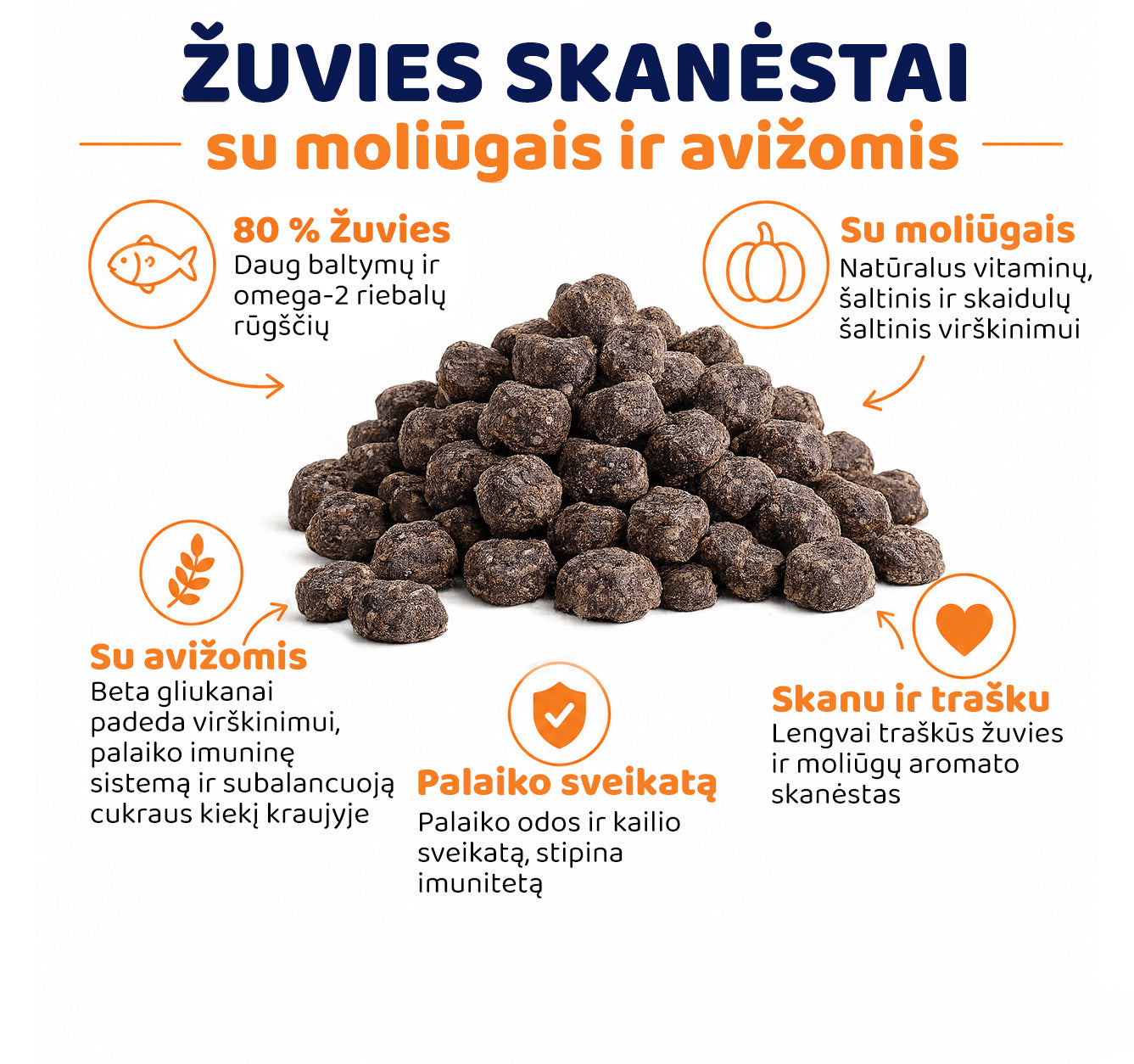 Žuvų dresavimo skanėstai su moliūgu